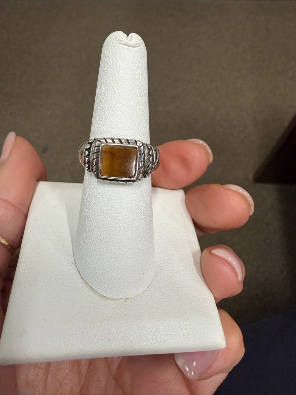 925 Sterling silver Tigers Eye Ring sz 6.5